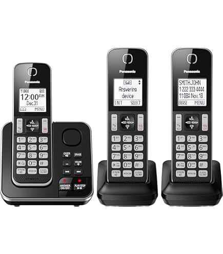 Panasonic 3-Handset Cordless Phone with Digital Answering System