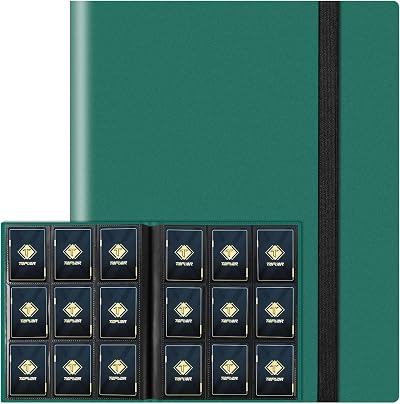 TiopLior Trading Card Binder 360 Pockets 20 Pages Green Polypropylene