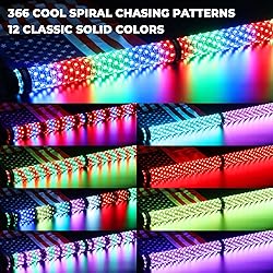 OHMU 2Pcs 3FT LED Fat Whip Lights with Spring Base