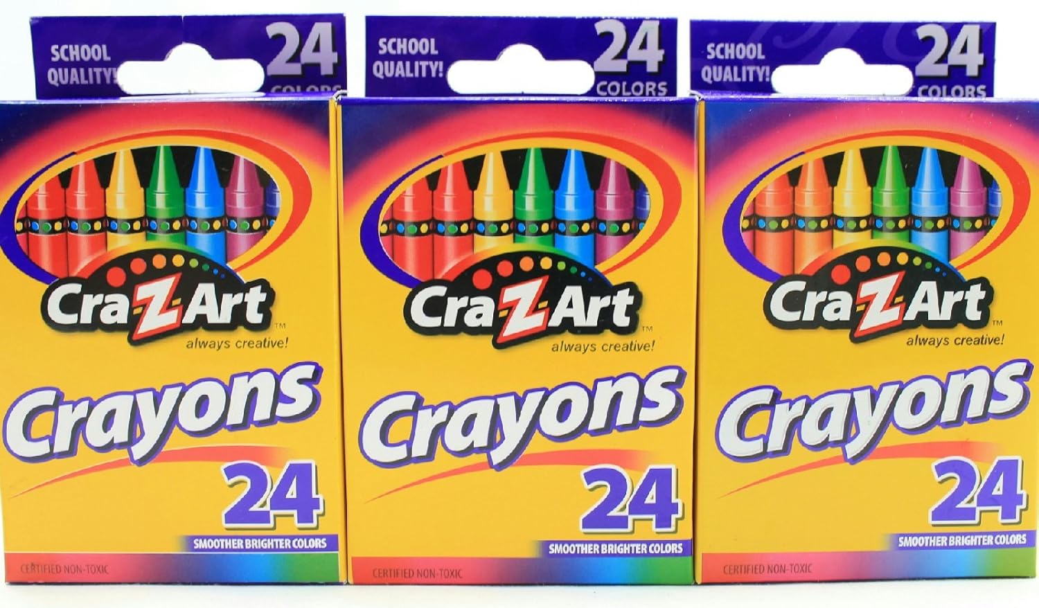 CraZArt Crayons, 24 Count, Pack of 3