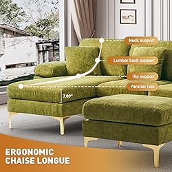 Wrofly U-Shaped Sectional Sofa Couch, 114" Comfy