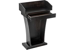 AdirOffice Church Pulpit, Wooden Podium - Height 43.33" Pulpits for Churches with Spacious Drawer (Black)