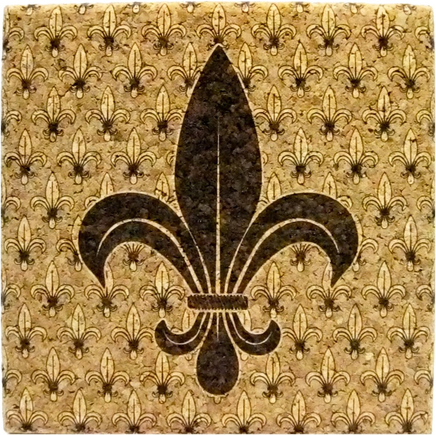 XL Coasters Fleur-de-Lis (9 Inch) – Oversized cork absorbent drink coaster