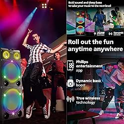 PHILIPS Bluetooth Party Speaker, 260W Max Powerful