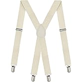 Dibi Suspenders for Men - Adjustable X back Suspender with 4 Strong Clips