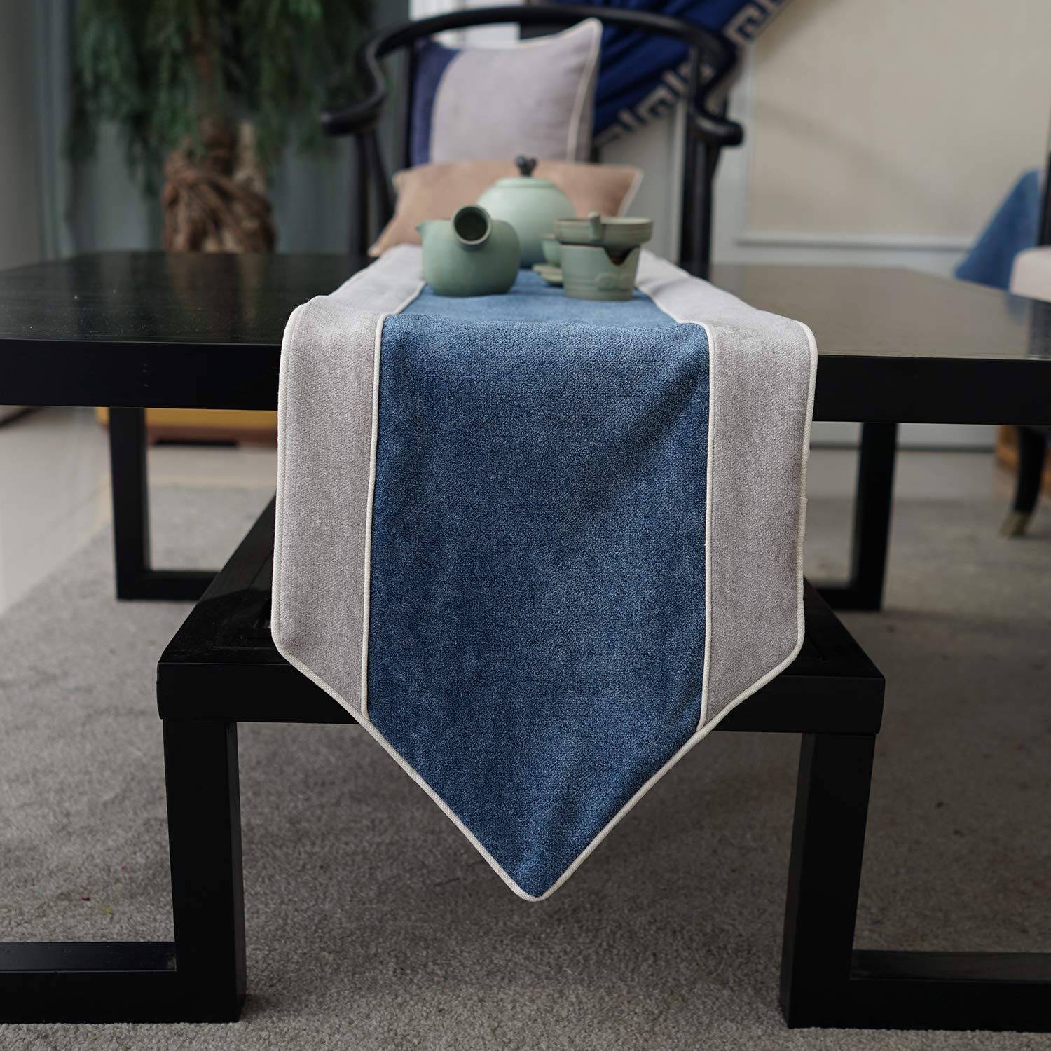 Best table runner 12 inches gray