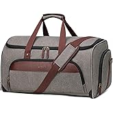 Vessgra Garment Duffle Bag for Travel, Convertible Travel Garment Bags, Carry on Canvas Garment Duffle Bag for Men Women with Shoe Compartment - 2 in 1 Hanging Suitcase Suit Travel Bags