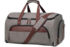Vessgra Garment Duffle Bag for Travel, Convertible Travel Garment Bags, Carry on Canvas Garment Duffle Bag for Men Women with Shoe Compartment - 2 in 1 Hanging Suitcase Suit Travel Bags