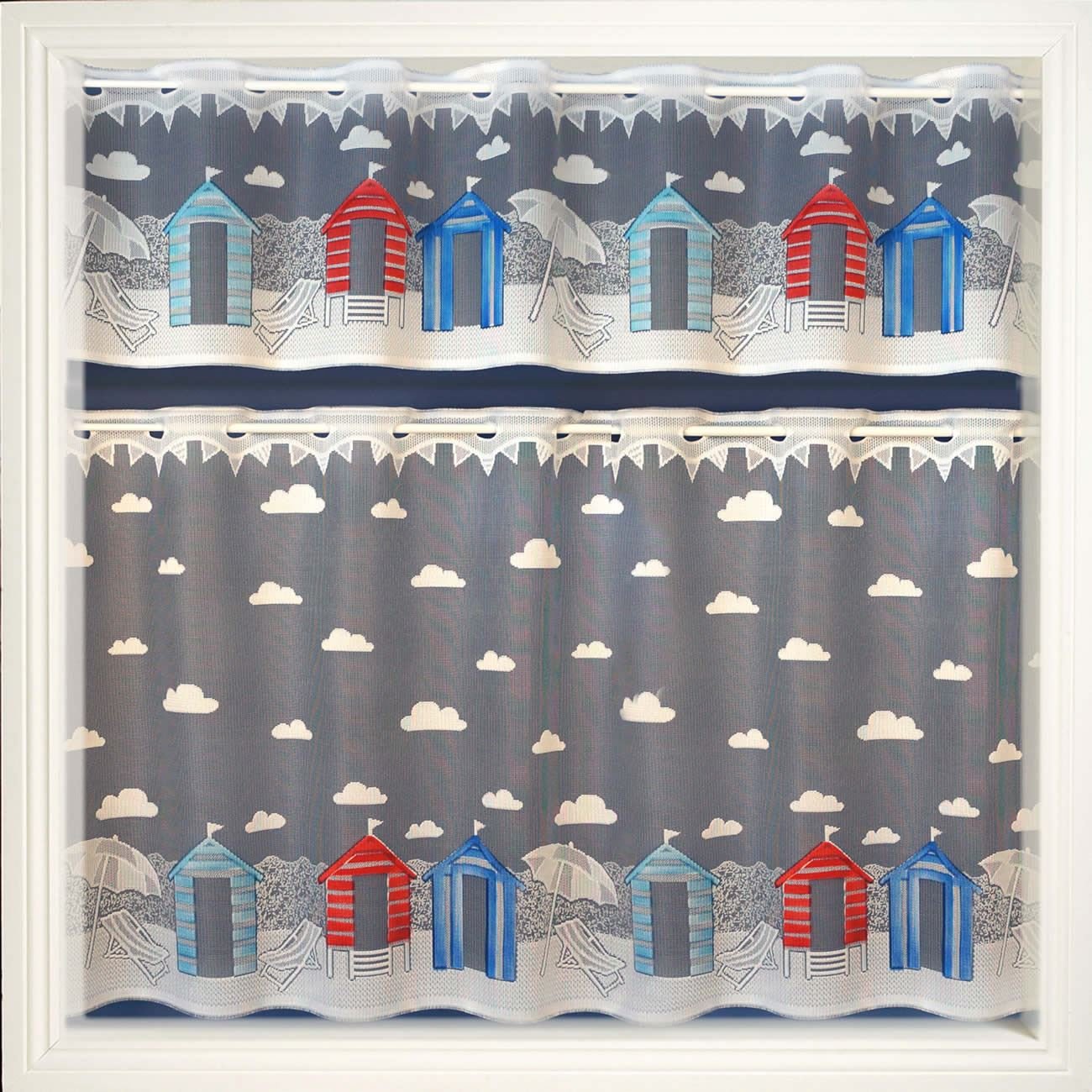 Café Net Curtain, Lace Curtains, Sandbanks 12" Drop: Amazon.co.uk