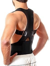 Back Brace Posture Corrector | Best Fully Adjustable Support Brace | Improves Posture and Provides Lumbar Support | For Lower and Upper Back Pain | Men and Women (L (30" - 36" waist))