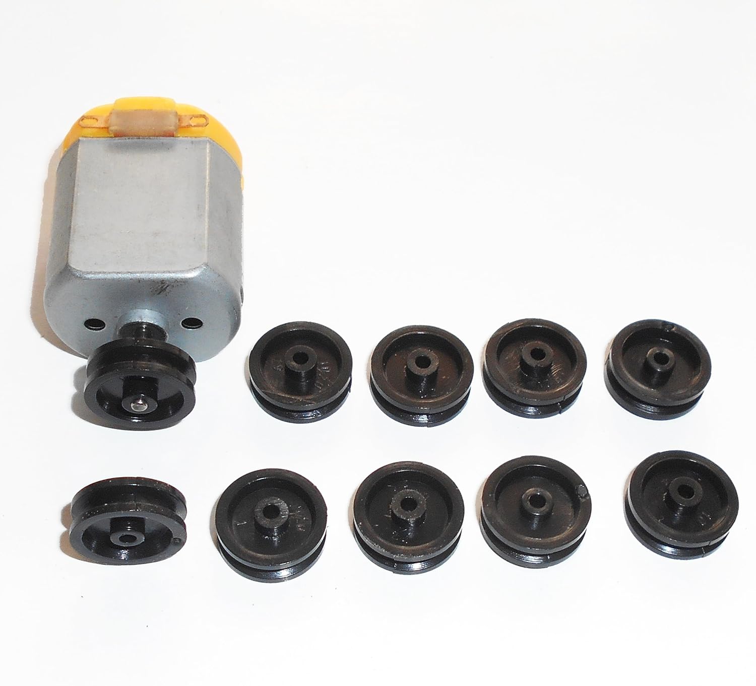dc motor with pulley/1 dc motor with 10 pcs small pulley wheel/chool