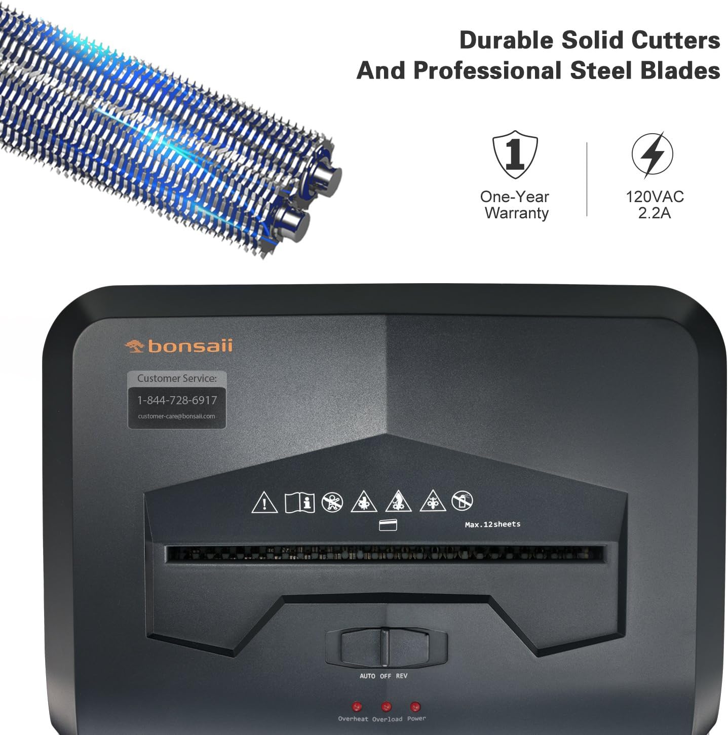 Bonsaii Updated 60-Minute Heavy-Duty Micro-Cut Paper Shredder, 14-Sheet Shredding Capacity for Office and Home Use, Destroys Credit Card/Staples/Clips, 6-Gallon Pullout Wastebasket, Black (C149-D) : Electronics