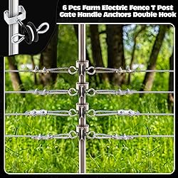 Gisafai 6 Pcs Electric Fence Gate Handles T Post