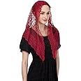 Wgior Triangle Vintage Inspired Lace Chapel Veils Catholic Mass Head Covering Scarf Mantilla Veils for Church