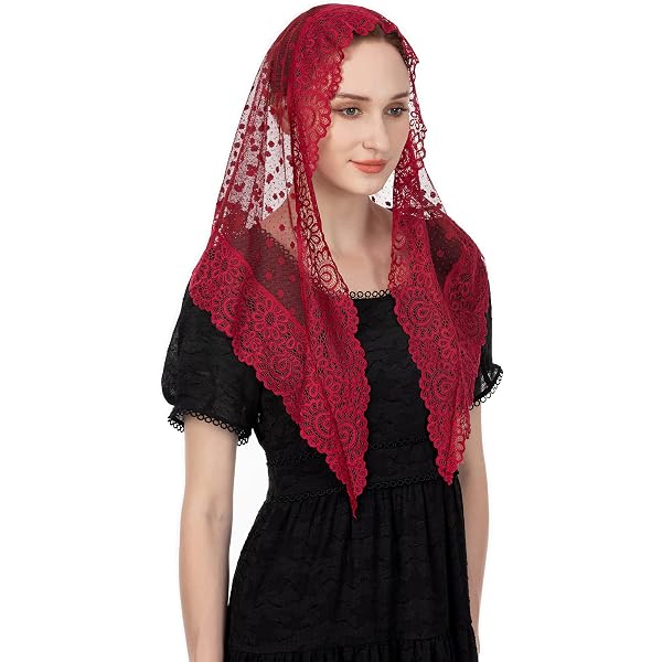 Infinity Chapel Veil Floral Latin Mass Head Covering Lace