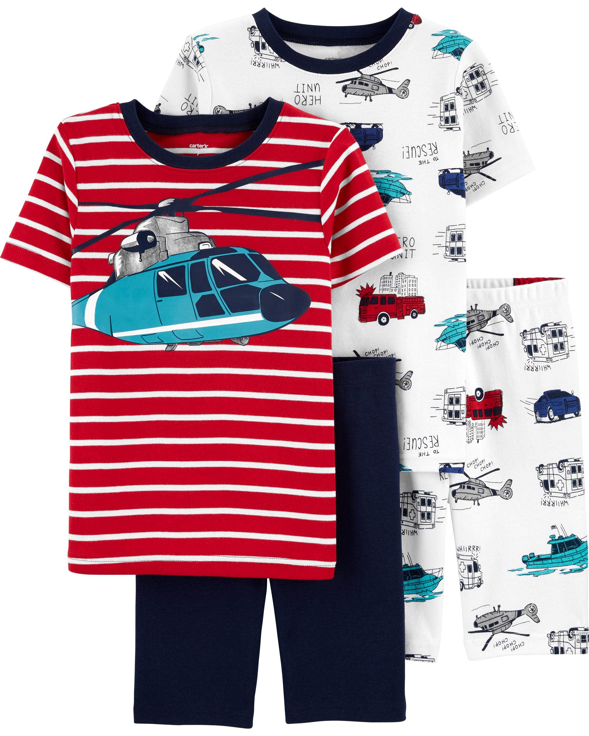 4-Piece Boy's Snug Fit Cotton Pajamas