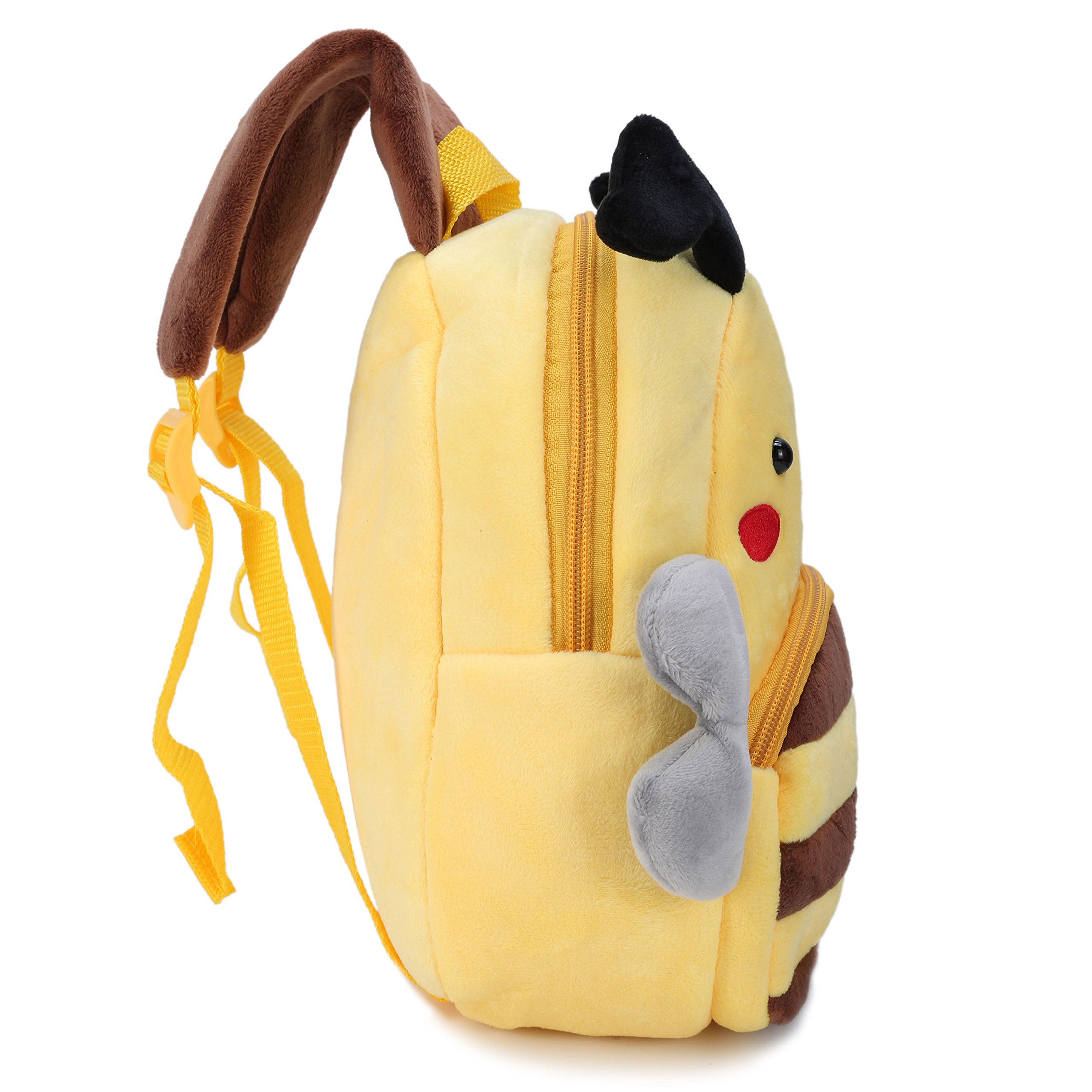 Cute Small Toddler Backpack for Girl Boy Kids Plush 3D Animal Cartoon Mini Preschool Bag for Children Age 1-5 Years Old (Yellow Bee)