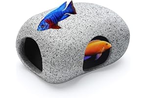 SPRINGSMART Aquarium Hideaway Rocks for Small Fishes, Shrimps to Breed, Play and Rest, Safe and Non-toxic Ceramic Fish Tank Ornaments, Hideout Stone for Betta