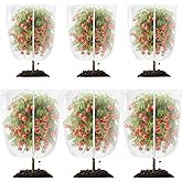 Wowangce 6 Pcs Fruit Protection Bags with Zipper and Drawstring Garden Netting Garden Mesh Netting Cover Bird Netting Barrier