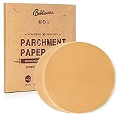 Baklicious 250Pcs 6 Inch Parchment Paper Rounds, Non Stick Round Parchment Paper, Baking Parchment Circles for Cake Baking, P