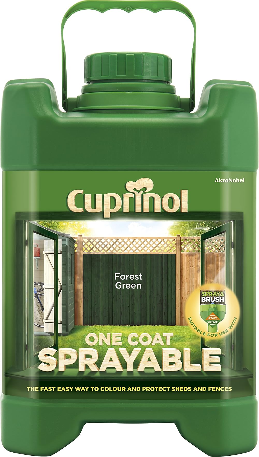 Cuprinol 5L Spray Fence Treatment Forest Green Water Based One Coat Protection
