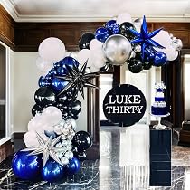 Amazon.com: Kozee Navy Blue and black balloon Garland Kit 132PCS ...