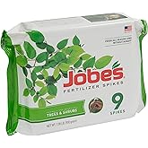 Jobe&rsquo;s Slow Release Tree and Shrub Fertilizer Spikes, Easy Plant Care for Oak, Maple, Dogwood, Boxwood, and Many More Acid Loving Trees and Shrubs, 9 Count