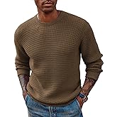 PJ PAUL JONES Mens Pullover Sweater Waffle Textured Long Sleeve Knitted Sweaters