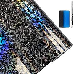 LZLRUN Forged Gloss Carbon Fiber Black Vinyl Wrap