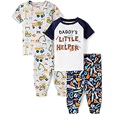 The Children's Place Baby Boys' Snug Fit 100% Cotton Short Sleeve Top and Pants 2 Piece Pajama Set