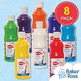 Baker Ross FN167 Rainbow Ready Mixed Paints 8 x 600ml Squeezy Bottles view 2