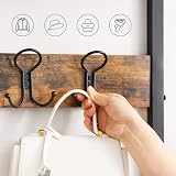 VASAGLE Coat Rack Hallway Cabinet with Top Board Bench Shoe Rack 5 Hooks view 5
