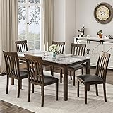 LUXOAK 7-Piece Dining Table Set, 71" Faux Marble