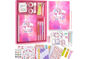 DREAMPARK Toys for Ages 8-13 Girls Gifts: Unicorn DIY Journal Kit for Tween Teen Girls 6 7 8 9 10 11 12 13 14 Year Old - Scrapbook & Diary Art Crafts Kit Birthday Holiday Gifts Toys for Kids Age 6-8 8-12 10-14