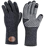 KastKing Bully Wooly Full Finger Gloves, Wool Fishing Gloves,Extended Cuff, Winter Gloves for Ice Fishing, Hunting, Hiking