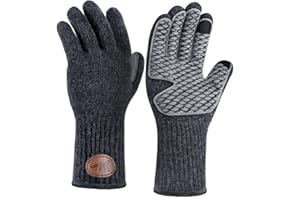 KastKing Bully Wooly Full Finger Gloves, Wool Fishing Gloves,Extended Cuff, Winter Gloves for Ice Fishing, Hunting, Hiking