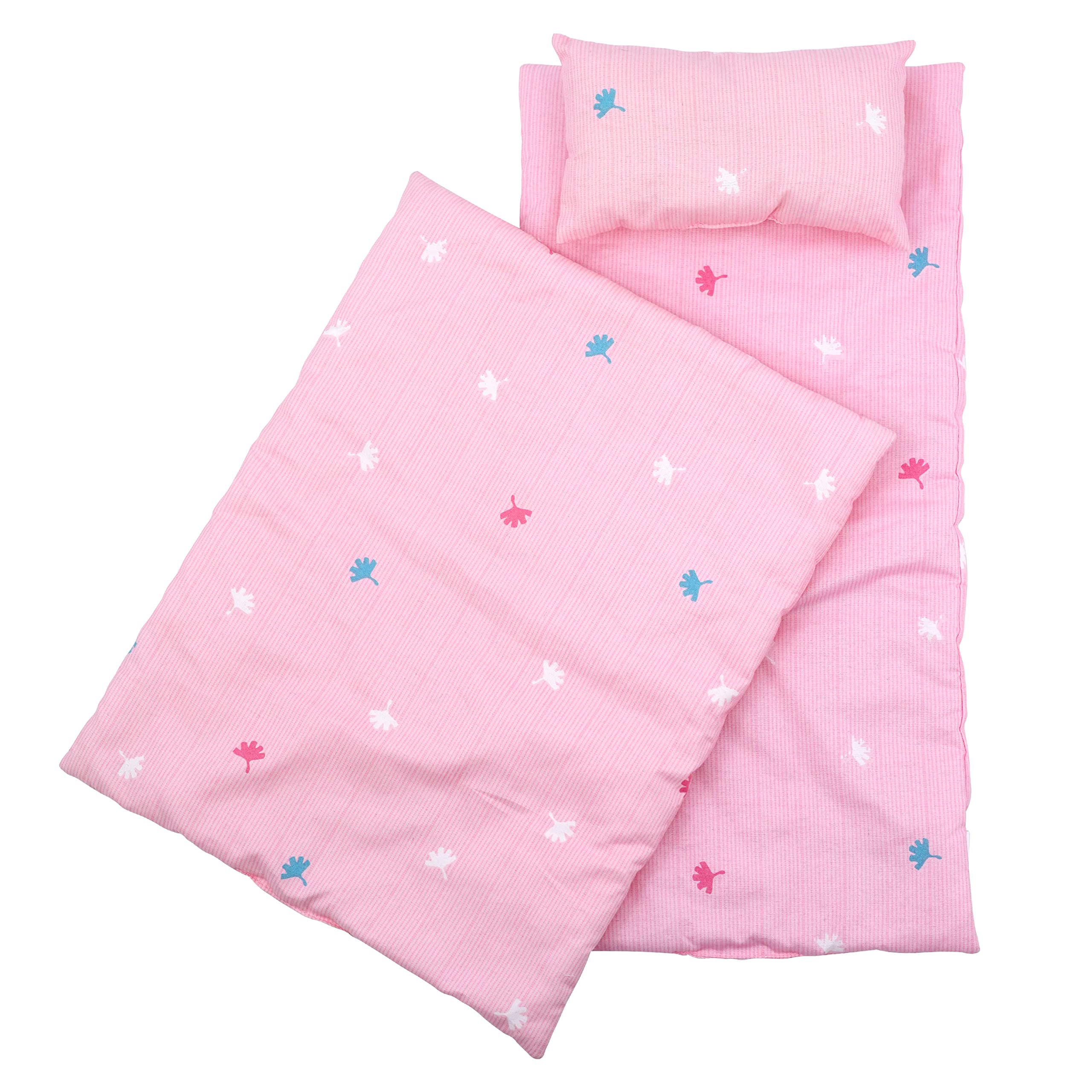 BiBi Doll Baby Doll Bedding Set for up to 20" Dolls - Includes Pink Quilt, Pillow & Mattress - Soft Fabric, Promotes Nurturing Play, Fits Most Cots & Cradles, Toy for Girls & Boys Aged 18 Months+