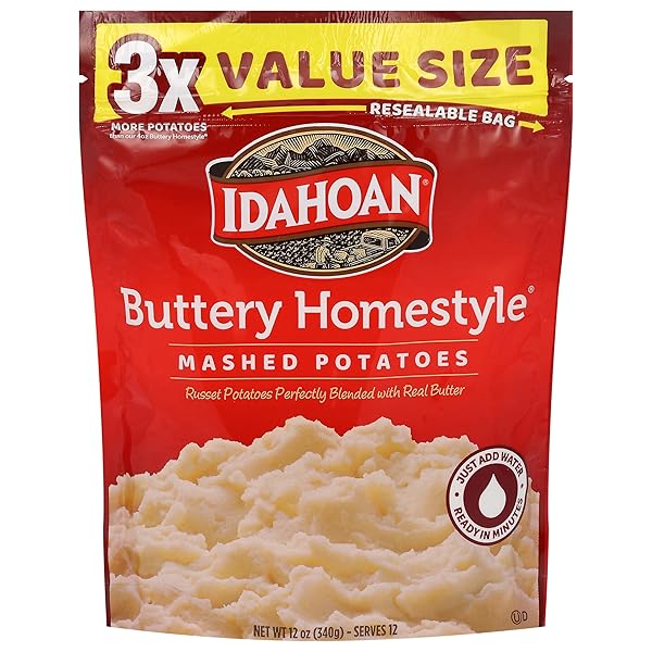 IDAHOAN BUTTERY HOMESTYLE VALUE SIZE MASHED POTATOES, NATURALLY...