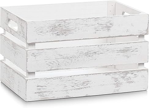 Zeller 15130 Caja de Almacenamiento, Madera, Blanco, 31x21x18.7 cm: Amazon.es: Hogar