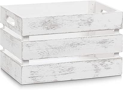 Zeller 15130 Caja de Almacenamiento, Madera, Blanco, 31x21x18.7 cm: Amazon.es: Hogar