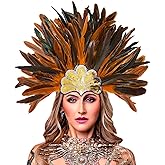 HOMELEX Women's Black Feather Headpiece Carnival Caribbean Headdress Showgirl Accessories