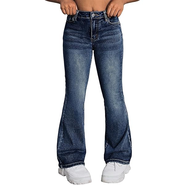 Pantalones Anchos De Perna Ancha Sueltos Con Cadena De Metal Azul