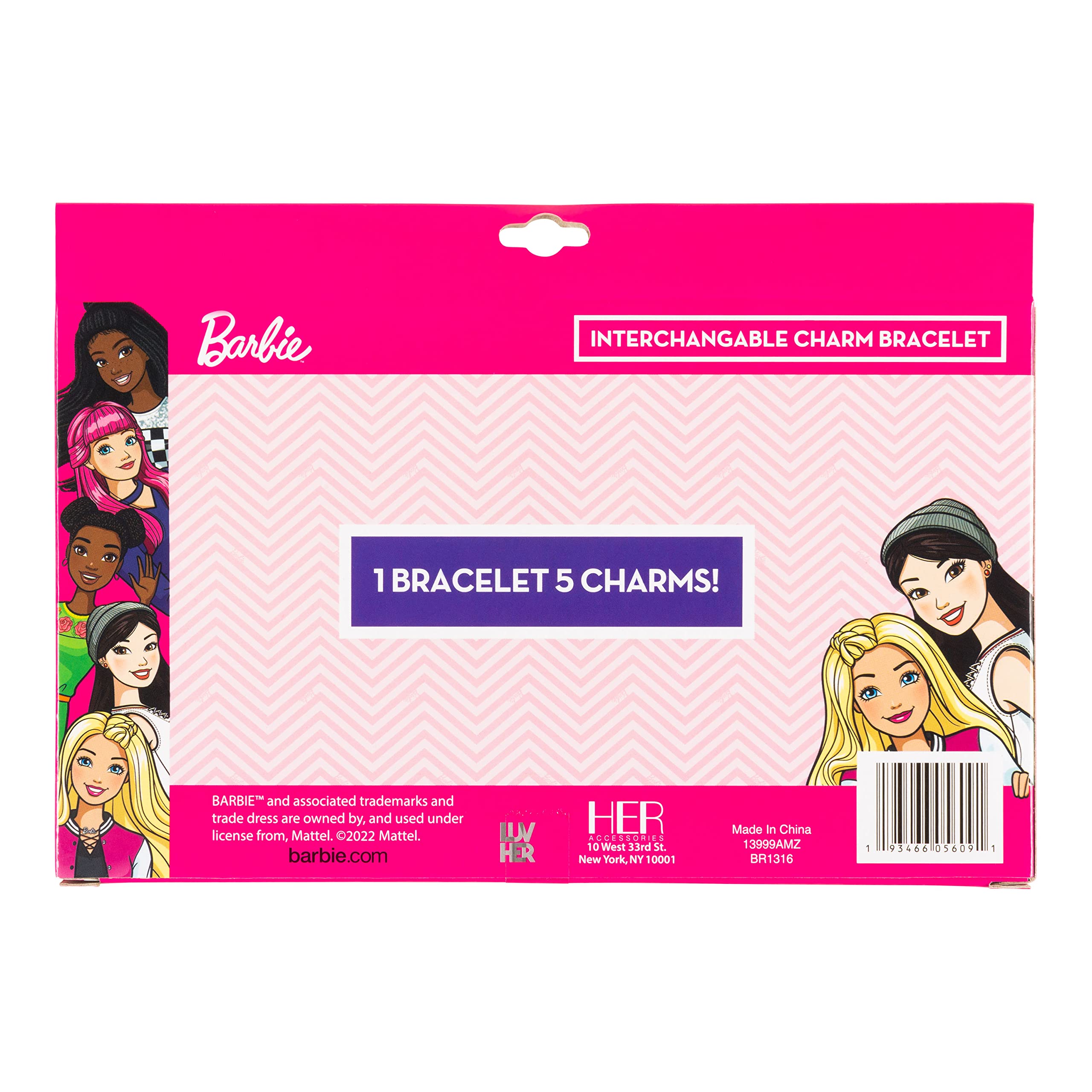 LUV HER Girls Add A Charm Box Set with 1 charm bracelet & 5 interchangeable charms - Ages 3+