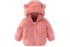 AiWMGL Baby Boys Girls Winter Coat Infant Fleece Jacket Warm Clothes Bear Hooded Zipper Outwear Snug Overcoat for Toddlers