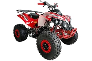 HHH Upgraded 125cc ATV Sports ATV Quad Youth Utility Style 125cc ATV Fully Automatic with Reverse Gas ATV 4 Wheeler Outlander ATV Quads Big 19/18 inches Tires (Red)