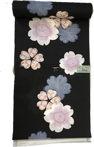 Amazon Takezo ブランド 女性 浴衣 反物 黒 花柄 桜 着物 通販