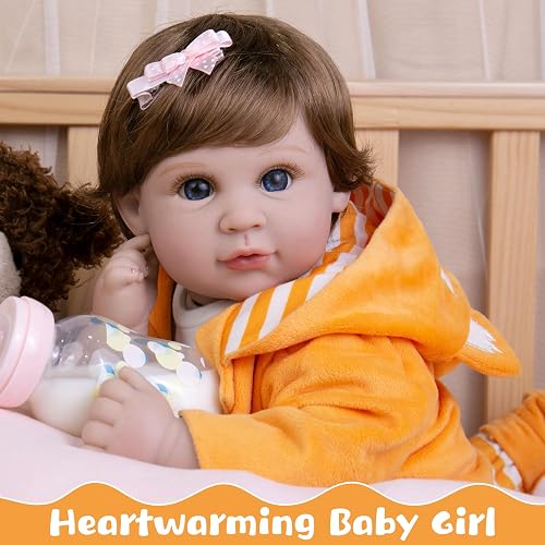 EKOKIZ Realistic Baby Doll 22-Inch Lifelike Baby Dolls Soft