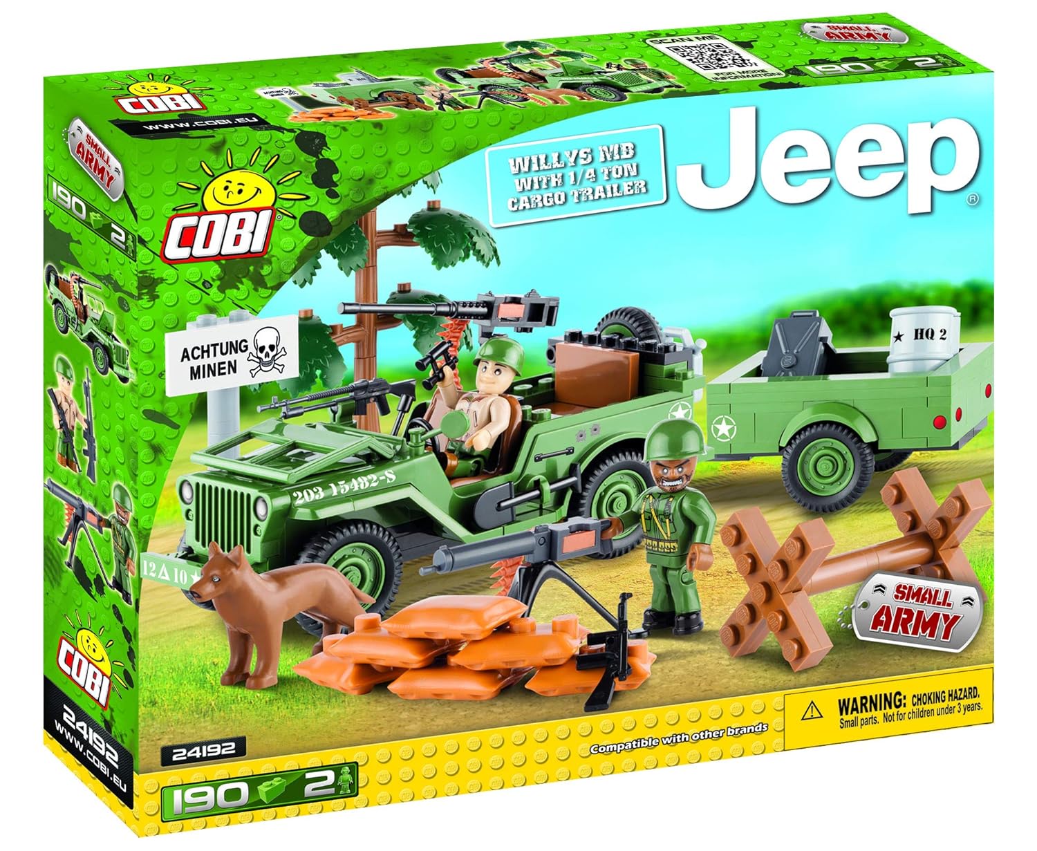 Best Cobi Small Army Jeep Willys Mb With Helicopter Construction Blocks Building Kit