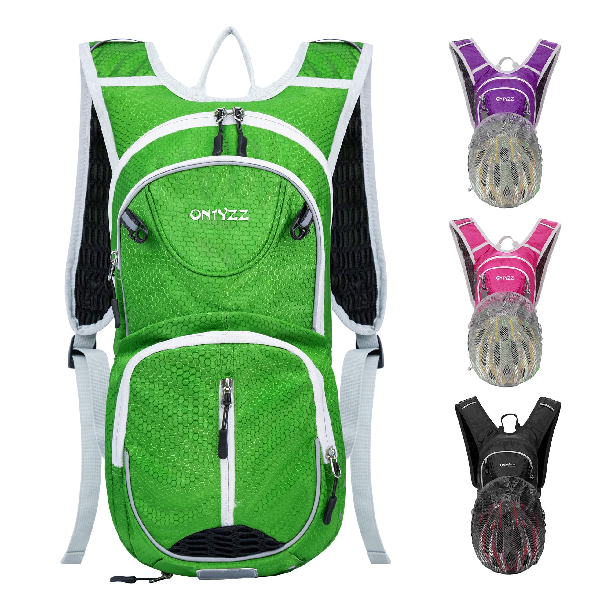 ONTYZZ Bicycle Backpack 12L Unisex Nylon Waterproof Sport Backpack for Fitness Running Hiking Climbing Camping Skiing Biking Trekking Cycling Rucksack Green