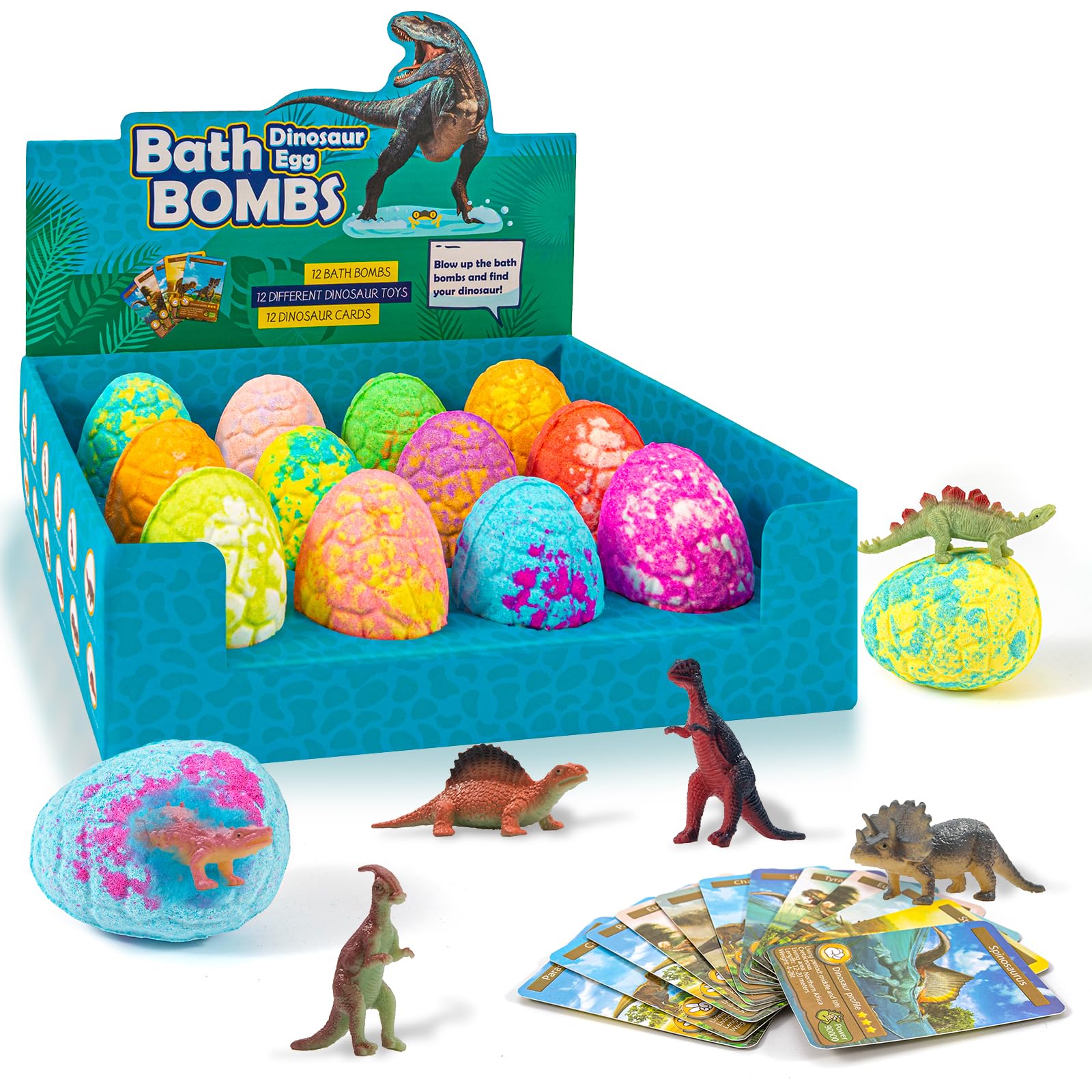 Photo 1 of NARBERRY Bath Bombs for Kids with Surprise Toys Inside, 12 Pack Dinosaur Bath Bombs for Boys, Easter Kids Bath Bomb for 3-12 Years Old, Dino Egg Bath Bomb for Girls and Boys,Handmade for Birthday Gift
